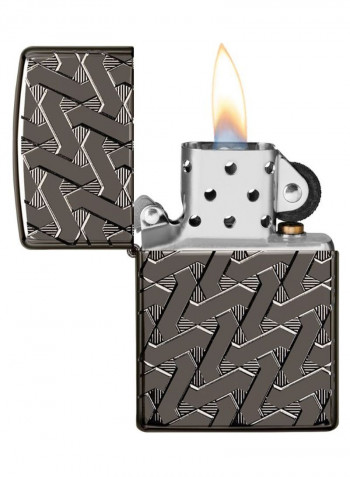 Geometric Weave Design Gas Lighter Grey 2.4ounce