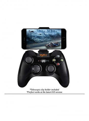 MFi Certified Wireless Game Controller, PXN 6603 Bluetooth Gamepad, YF2009 Gaming Controller Joypad with Adjustable Clamp Holder Compatible with IOS iPhone/iPad/iPod/Apple TV (Black)