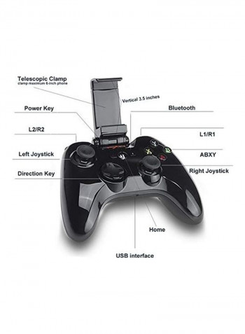 MFi Certified Wireless Game Controller, PXN 6603 Bluetooth Gamepad, YF2009 Gaming Controller Joypad with Adjustable Clamp Holder Compatible with IOS iPhone/iPad/iPod/Apple TV (Black)
