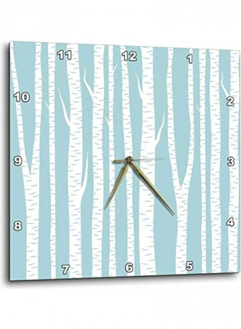 Birch Trees Printed Analog Wall Clock Multicolour 13x13x0.1inch