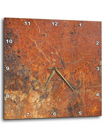 Old Rust Wall Clock Brown 13x13inch