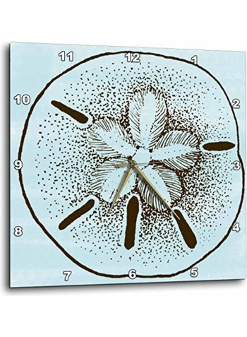 Sand Dollar Shells Beach Theme Art Wall Clock Blue/Brown 13x13inch
