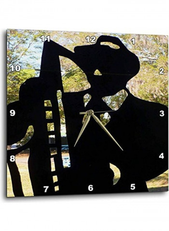 Silhouette Of Man Themed Wall Clock Multicolour