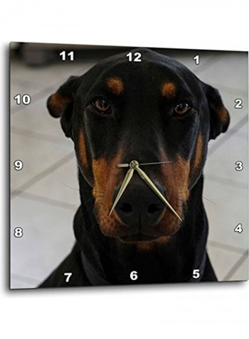 Doberman Themed Wall Clock Multicolour