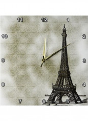 Eiffel Tower Printed Wall Clock Multicolour 13x13x0.1inch