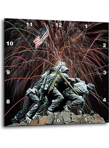 Marine Corp Memorial Themed Wall Clock Multicolour