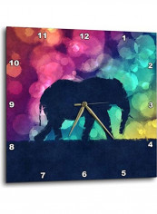 Pop Art Elephant Wall Clock Multicolour 13x13inch