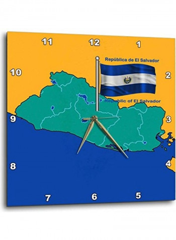 Printed Wall Clock Multicolour 10x10inch