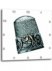 Vintage Thimble Printed Analog Wall Clock Multicolour 13x13x0.1inch
