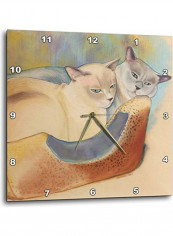 Cats Printed Wall Clock Multicolour 13x13inch