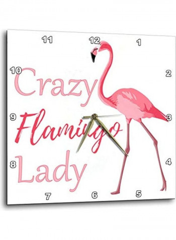 Crazy Flamingo Lady Wall Clock Multicolour 13x13inch