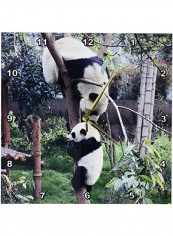 Baby Panda Wall Clock Multicolour 13 X 13inch