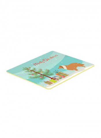 Collie Dog Merry Christmas Tree Kitchen/Bath Mat Multicolour 11 x 11inch