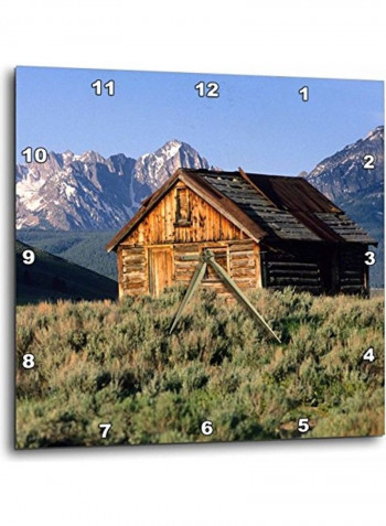 DPP 90004 2 Cabin And Sawtooth Mountains Stanley Idaho Wall Clock Multicolour 13x13inch