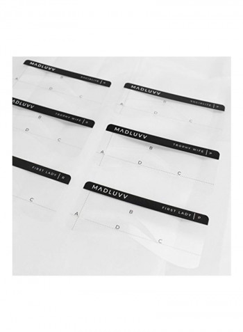 Pack Of 6 Eyebrow Shaping Stencil Kit Black/Clear