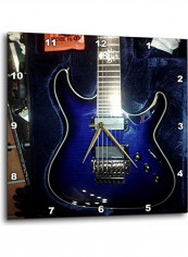 Electric Guitar Printed Analog Wall Clock Multicolour 13x13x0.1inch