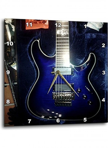Electric Guitar Printed Analog Wall Clock Multicolour 13x13x0.1inch
