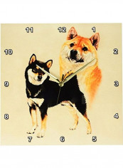 Dog Themed Wall Clock Beige/Brown/Black