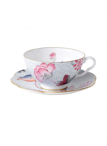 Harlequin Cuckoo Design Cup And Saucer Multicolour 1 x 1 x 1inch