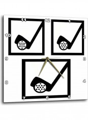 I Love Golf Printed Wall Clock White/Black 13x13x0.1inch