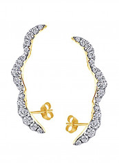 14 Karat Gold Plated Sterling Silver Cubic Zirconia Stud Earrings