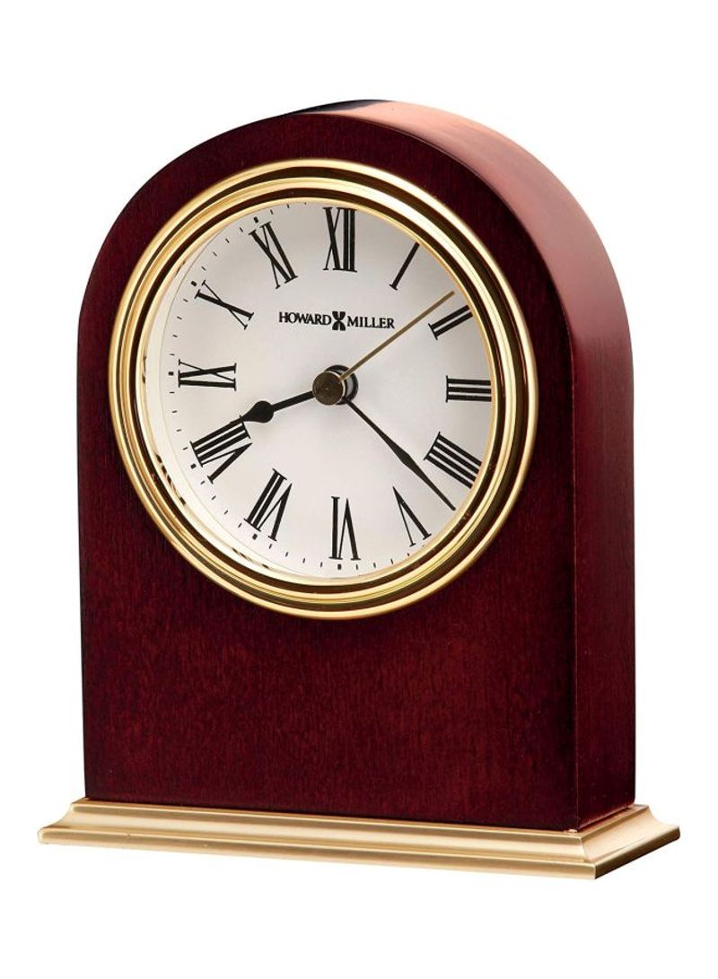 Craven Table Clock Red/Gold/White 5.5x4.5x1.5inch