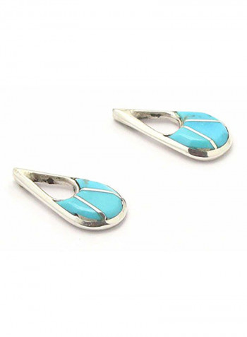 Sterling Silver Turquoise Inlaid Stud Earrings