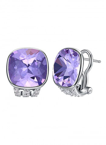 Swarovski Crystal French Clip Stud Earrings