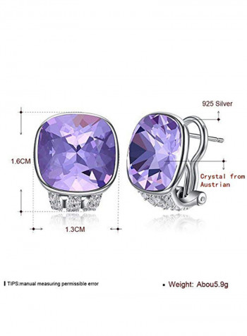 Swarovski Crystal French Clip Stud Earrings