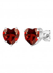 925 Sterling Silver Garnet Stud Earrings