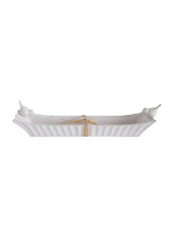 Ceramic Cracker Dish White 15.6x3x3.2inch