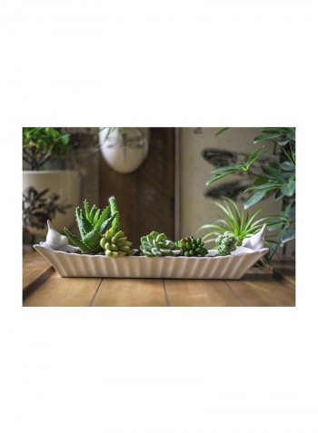 Ceramic Cracker Dish White 15.6x3x3.2inch