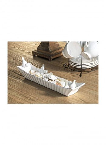 Ceramic Cracker Dish White 15.6x3x3.2inch