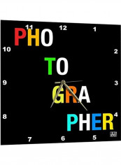 Photographer Printed Analog Wall Clock Multicolour 13x13x0.1inch