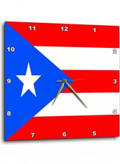 Puerto Rico Flag Printed Wall Clock Multicolour 13x13x0.1inch