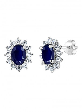 Sapphire Sterling Silver Earrings