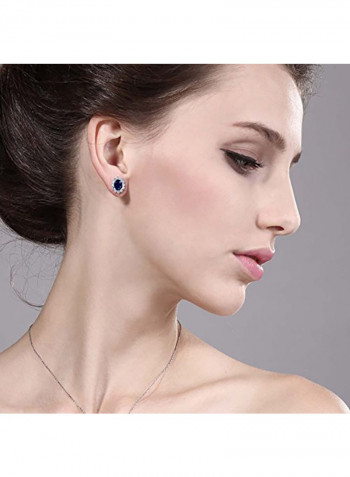 Sapphire Sterling Silver Earrings