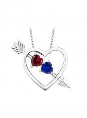 925 Sterling Silver 1.21 Ct Ruby And Sapphire Studded Heart And Arrow Pendant Necklace reviews 925 Sterling Silver 1.21 Ct Ruby And Sapphire Studded Heart And Arrow Pendant Necklace