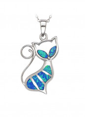 925 Sterling Silver Opal Cat Pendant Necklace reviews 925 Sterling Silver Opal Cat Pendant Necklace