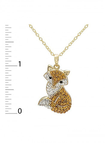 Sterling Silver Swarovski Studded Fox Pendant Necklace