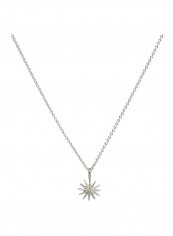 925 Sterling Silver Starburst Charm Pendant Necklace