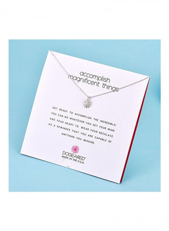 925 Sterling Silver Starburst Charm Pendant Necklace