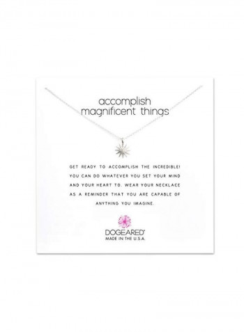 925 Sterling Silver Starburst Charm Pendant Necklace