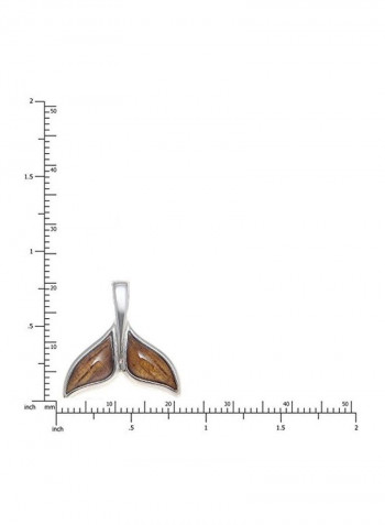 925 Sterling Silver Whale Tail Shaped Pendant Necklace