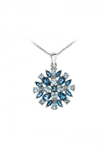 925 Sterling Silver With Topaz Pendant Necklace