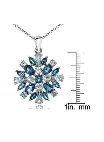 925 Sterling Silver With Topaz Pendant Necklace