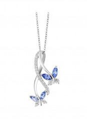 925 Sterling Silver 1.21 Ct Tanzanite Gemstone Studded Pendant Necklace