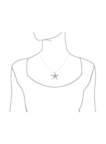 925 Sterling Silver Starfish Pendant Necklace