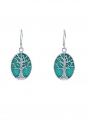 925 Sterling Silver Turquoise Studded Dangle Earrings
