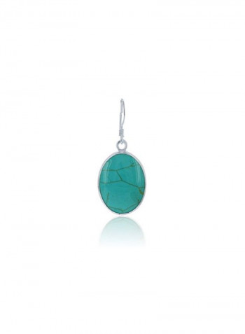 925 Sterling Silver Turquoise Studded Dangle Earrings